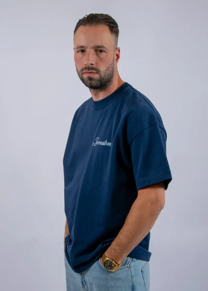 Jorcustom stitched loose fit t-shirt midnightblue