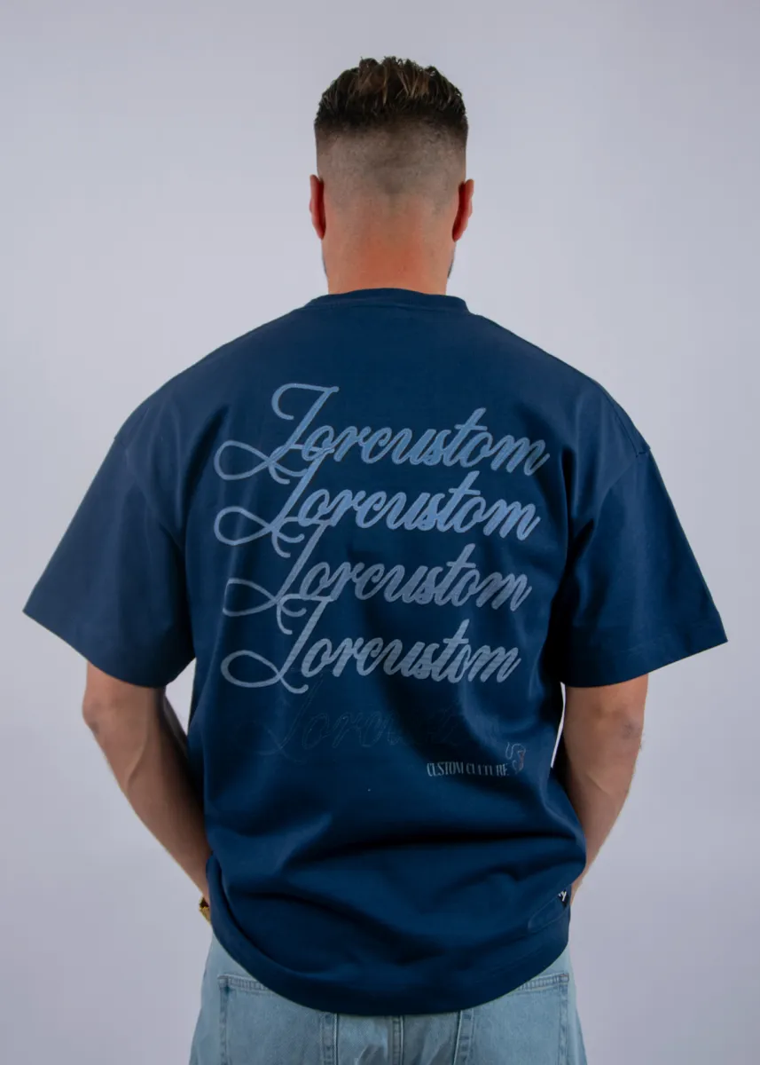 Jorcustom stitched loose fit t-shirt midnightblue