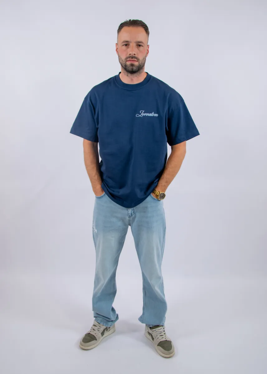Jorcustom stitched loose fit t-shirt midnightblue