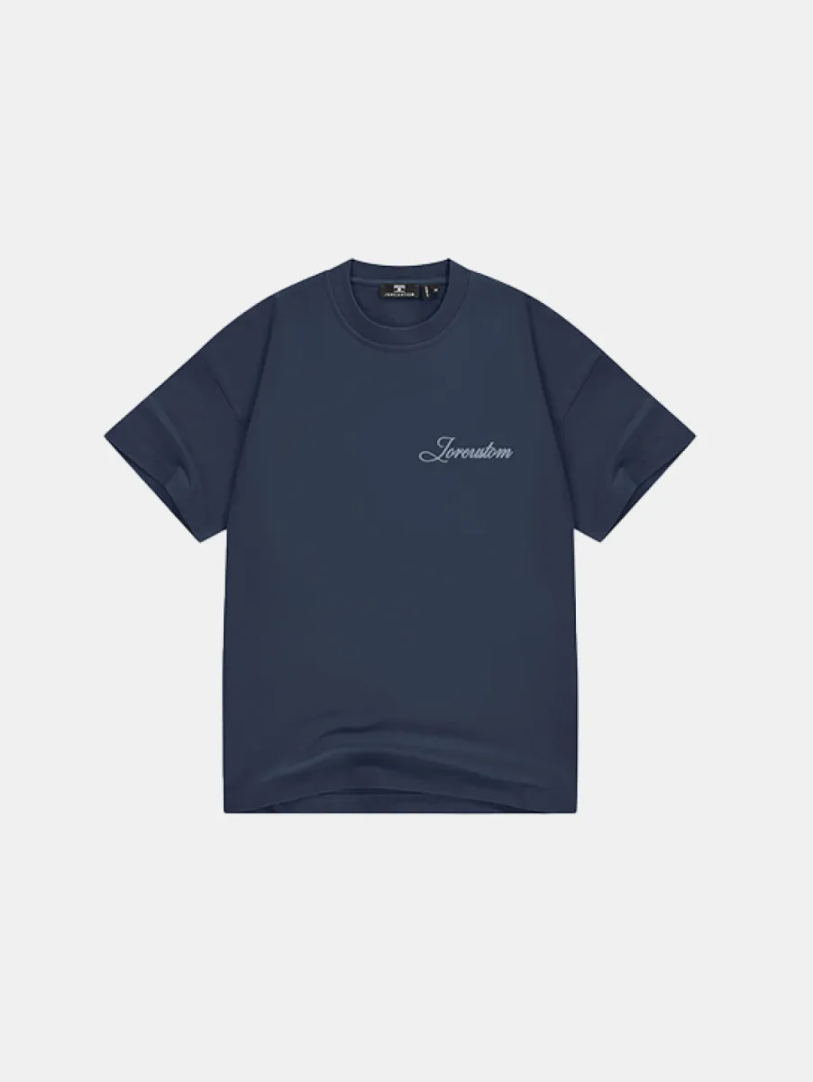 Jorcustom stitched loose fit t-shirt midnightblue
