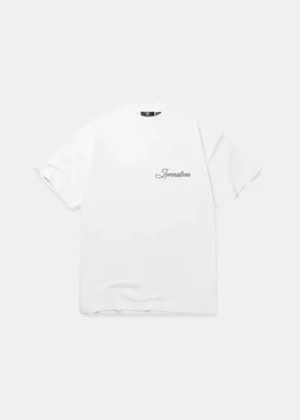 Jorcustom stitched loose fit t-shirt white