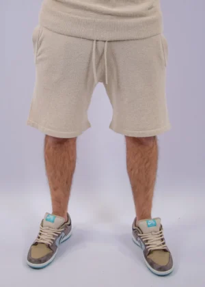 Malelions boucle shorts light taupe
