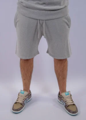 Malelions boucle shorts pearl grey