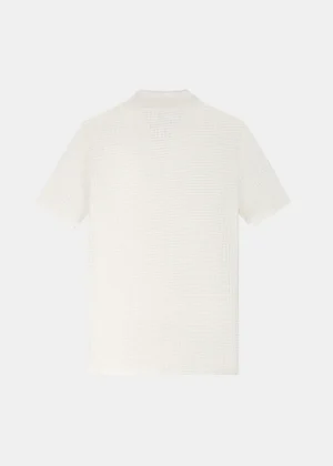 Malelions chunky waffle buttonless polo off-white