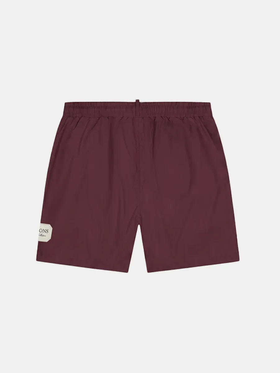 Malelions collection swim shorts burgundy