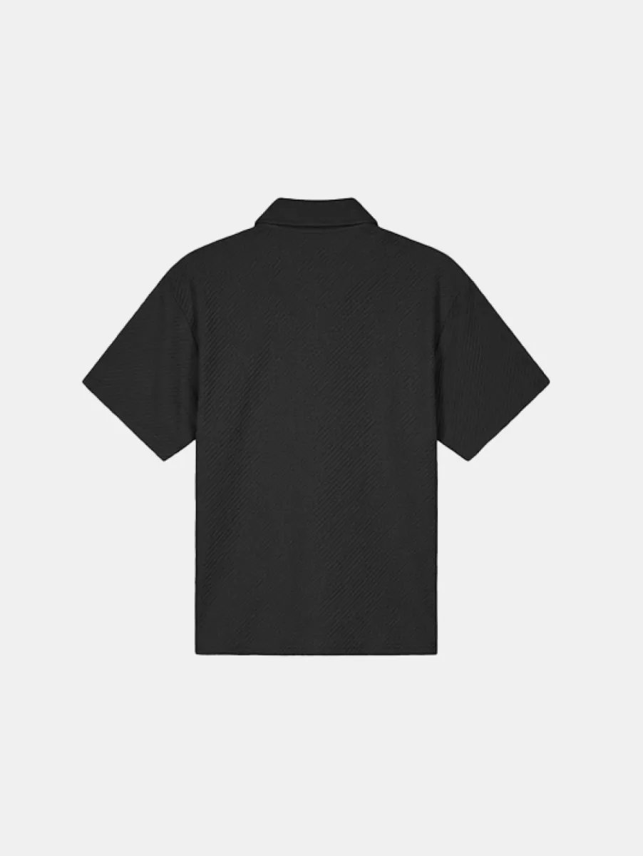 Malelions diagonal seersucker shirt black