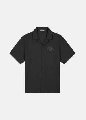 Malelions diagonal seersucker shirt black