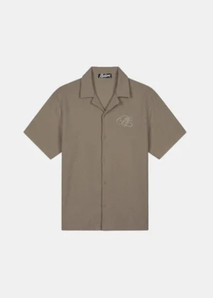 Malelions diagonal seersucker shirt dark sage