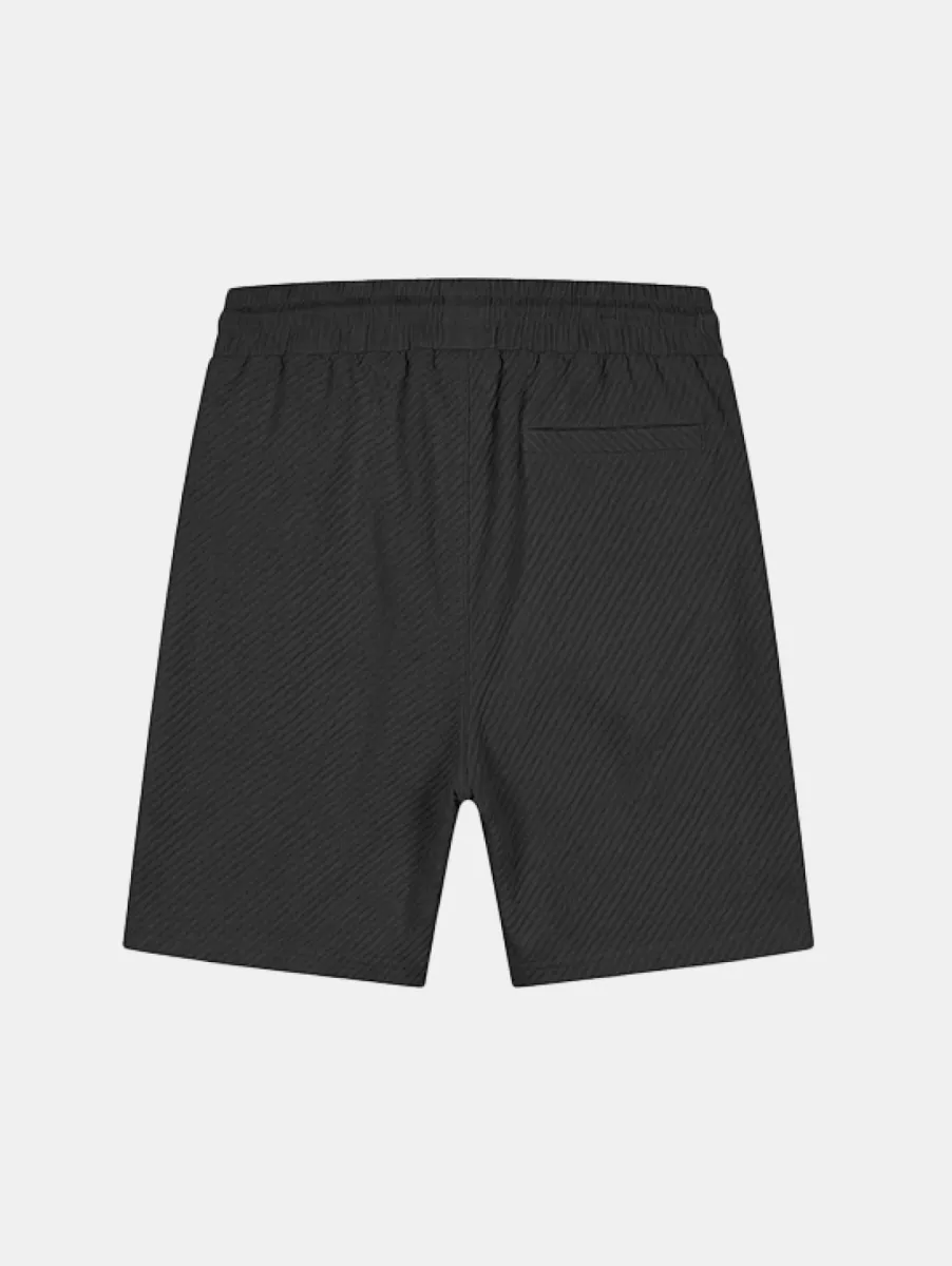 Malelions diagonal seersucker short black
