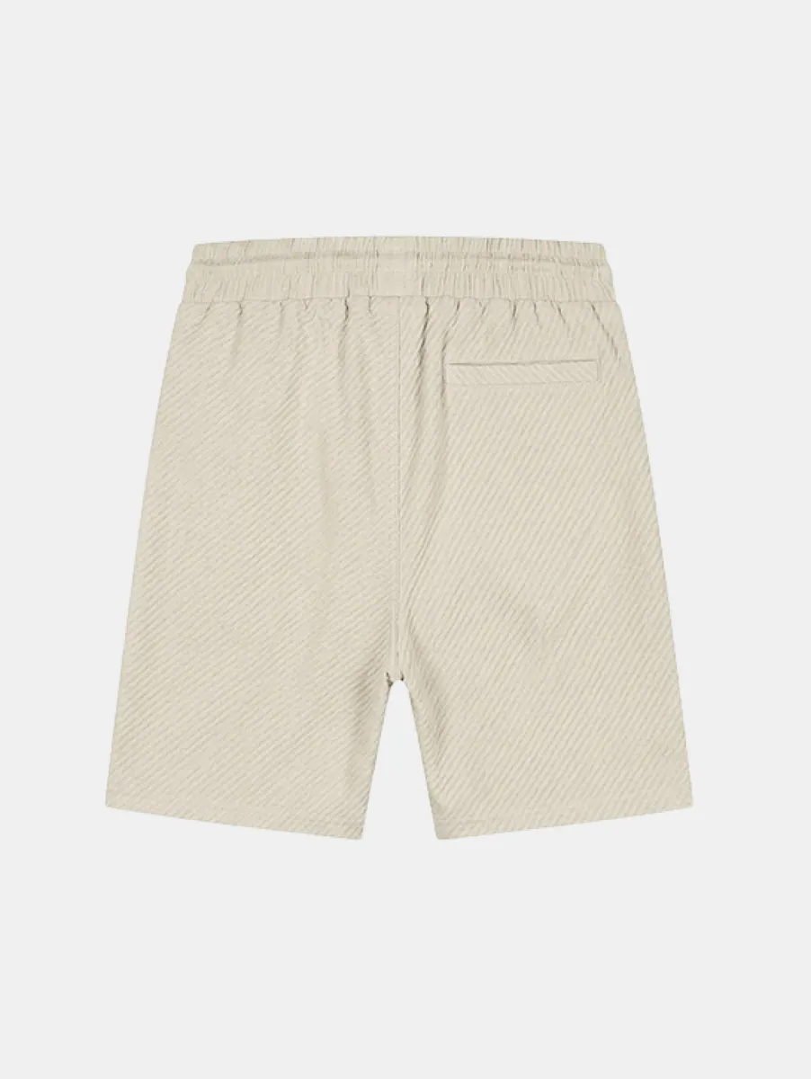 Malelions diagonal seersucker short light beige