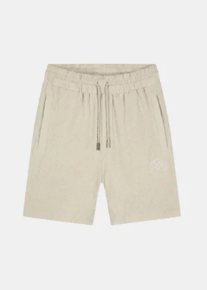 Malelions diagonal seersucker short light beige