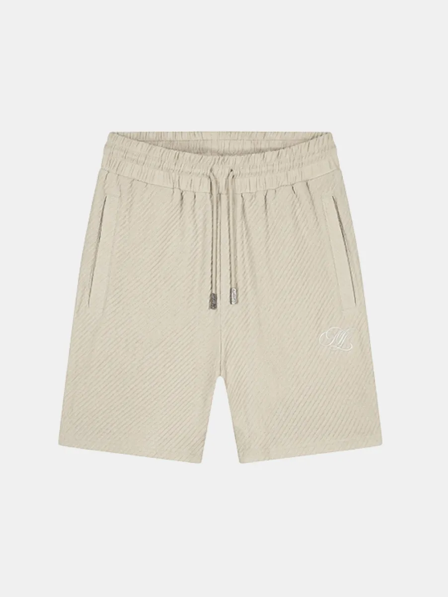 Malelions diagonal seersucker short light beige