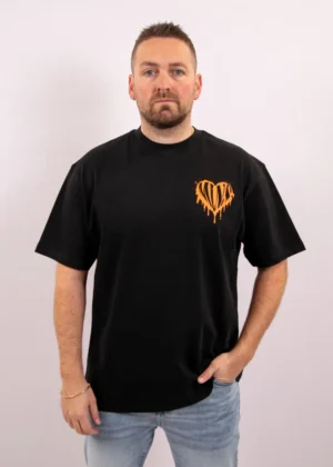 Malelions dripped heart t-shirt black