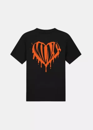 Malelions dripped heart t-shirt black