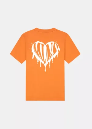 Malelions dripped heart t-shirt orange