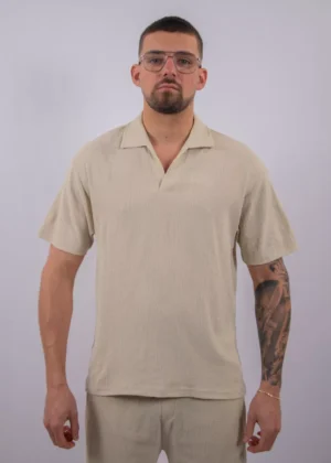 Malelions emblem seersucker buttonless p light taupe