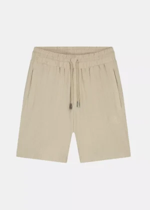 Malelions emblem seersucker shorts light taupe