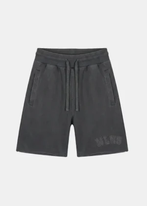 Malelions heavyweight applique shorts acid wash