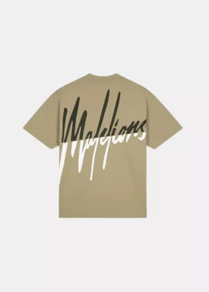 Malelions oversized split t-shirt sand