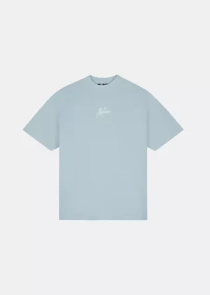 Malelions oversized striped signature t- ice blue