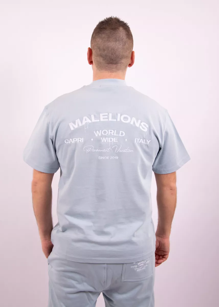 Malelions permanent vacation t-shirt ice blue