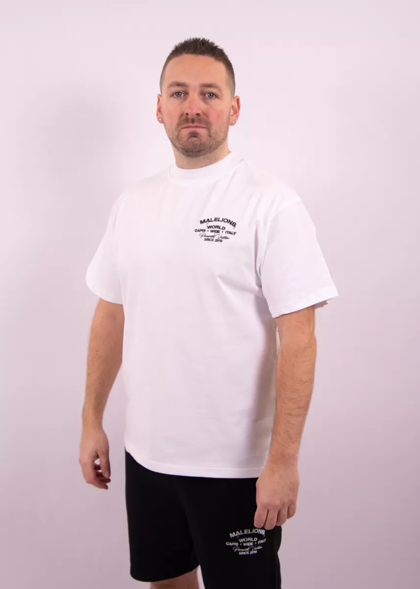 Malelions permanent vacation t-shirt white