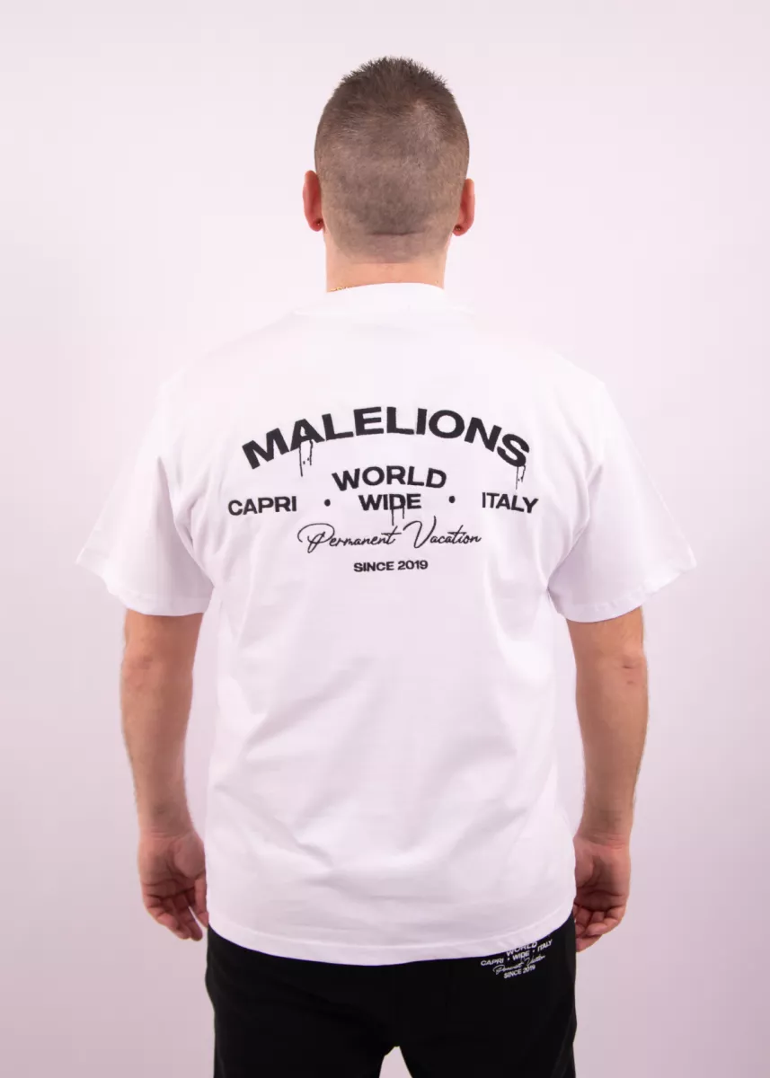 Malelions permanent vacation t-shirt white