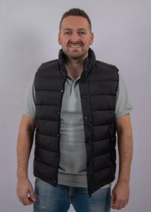 Malelions placket padded vest black