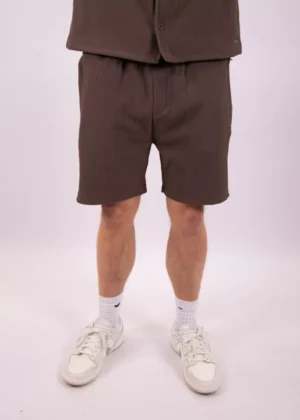 Malelions ribbed shorts brown