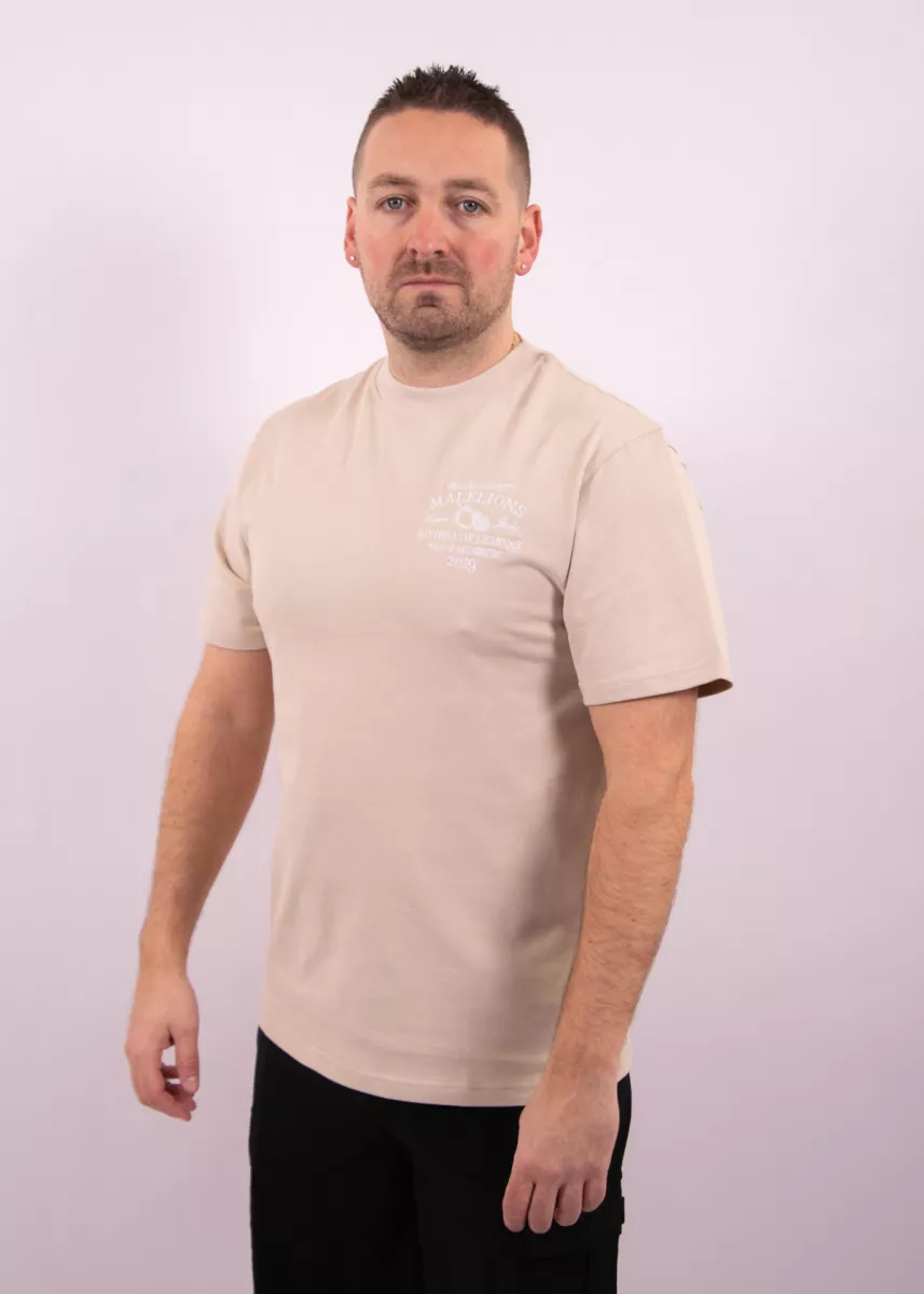 Malelions riviera t-shirt light taupe