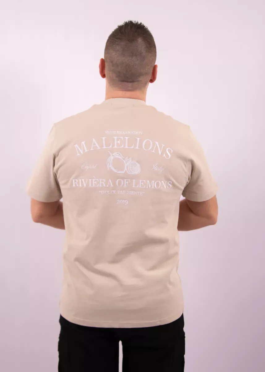 Malelions riviera t-shirt light taupe