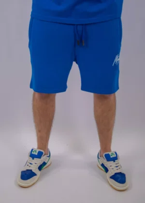 Malelions striped signature short cobalt