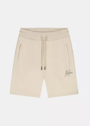 Malelions striped signature short light taupe