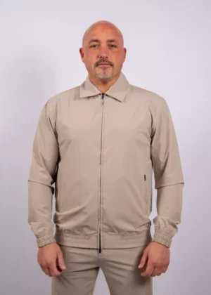 Malelions technical zip jacket light taupe