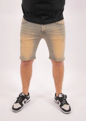 Malelions washed denim short sand washed