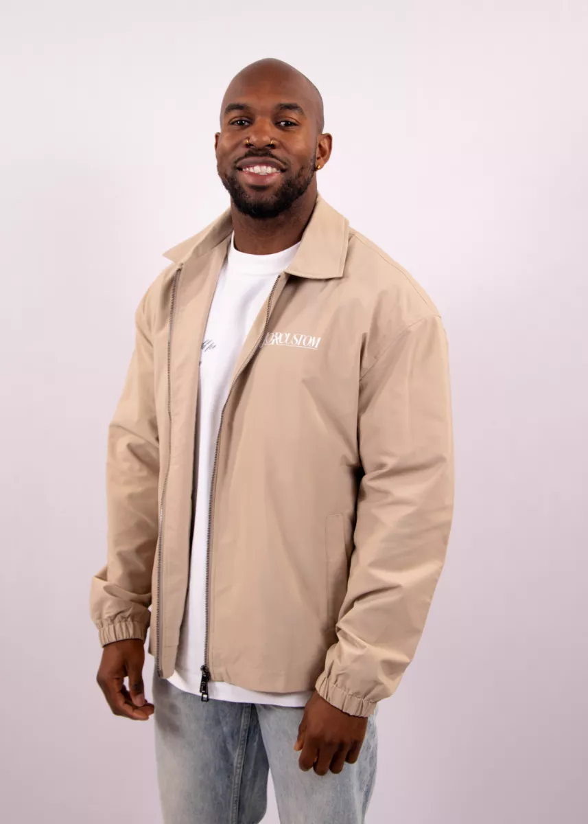 Jorcustom script coach jacket taupe