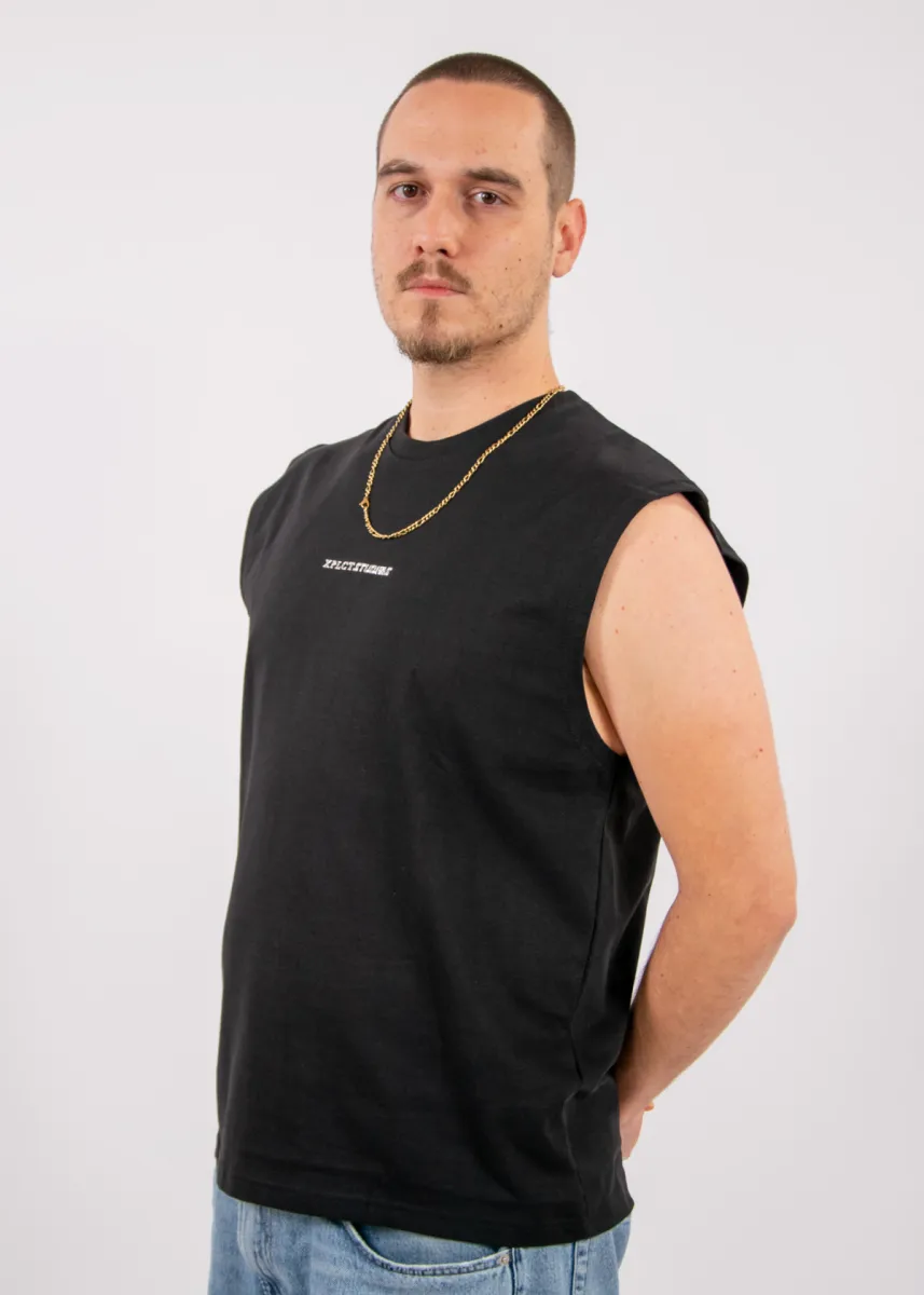 XPLCT hybrid sleeveless tee black