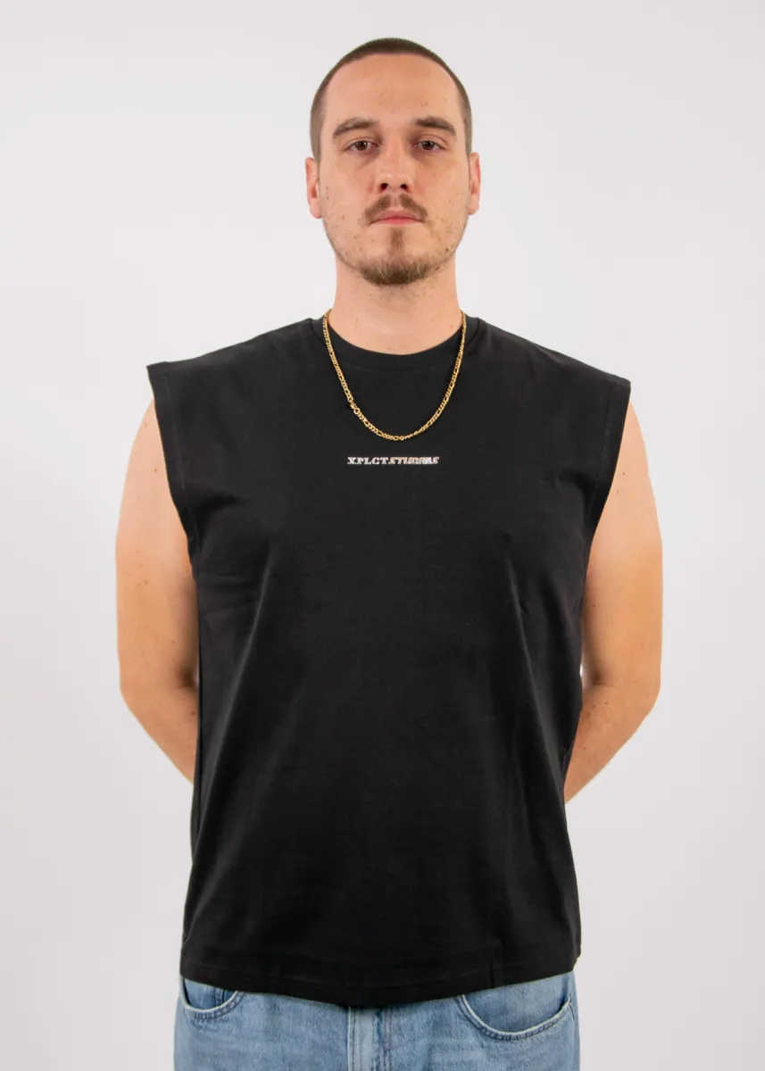 XPLCT hybrid sleeveless tee black